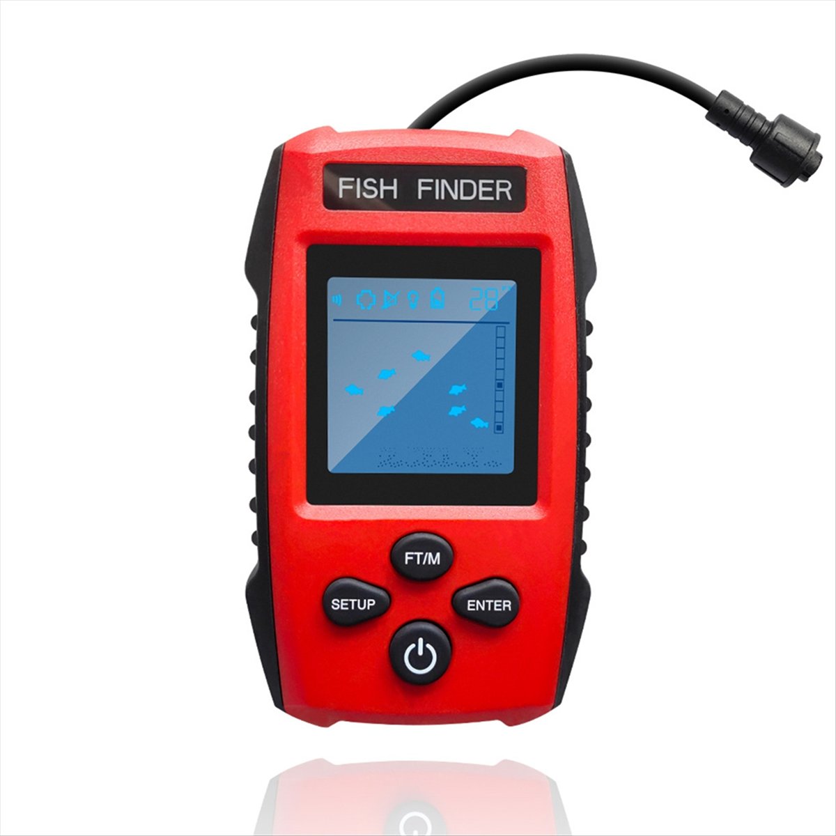 لون LCD صياد السمك السلكية محو - مراجعة Fishing Boat Depth Finder وسعره